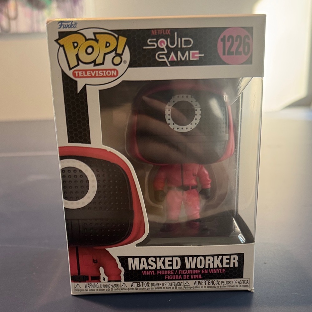 Funko Pop Squid Game Masked Worker Red and Black Figure